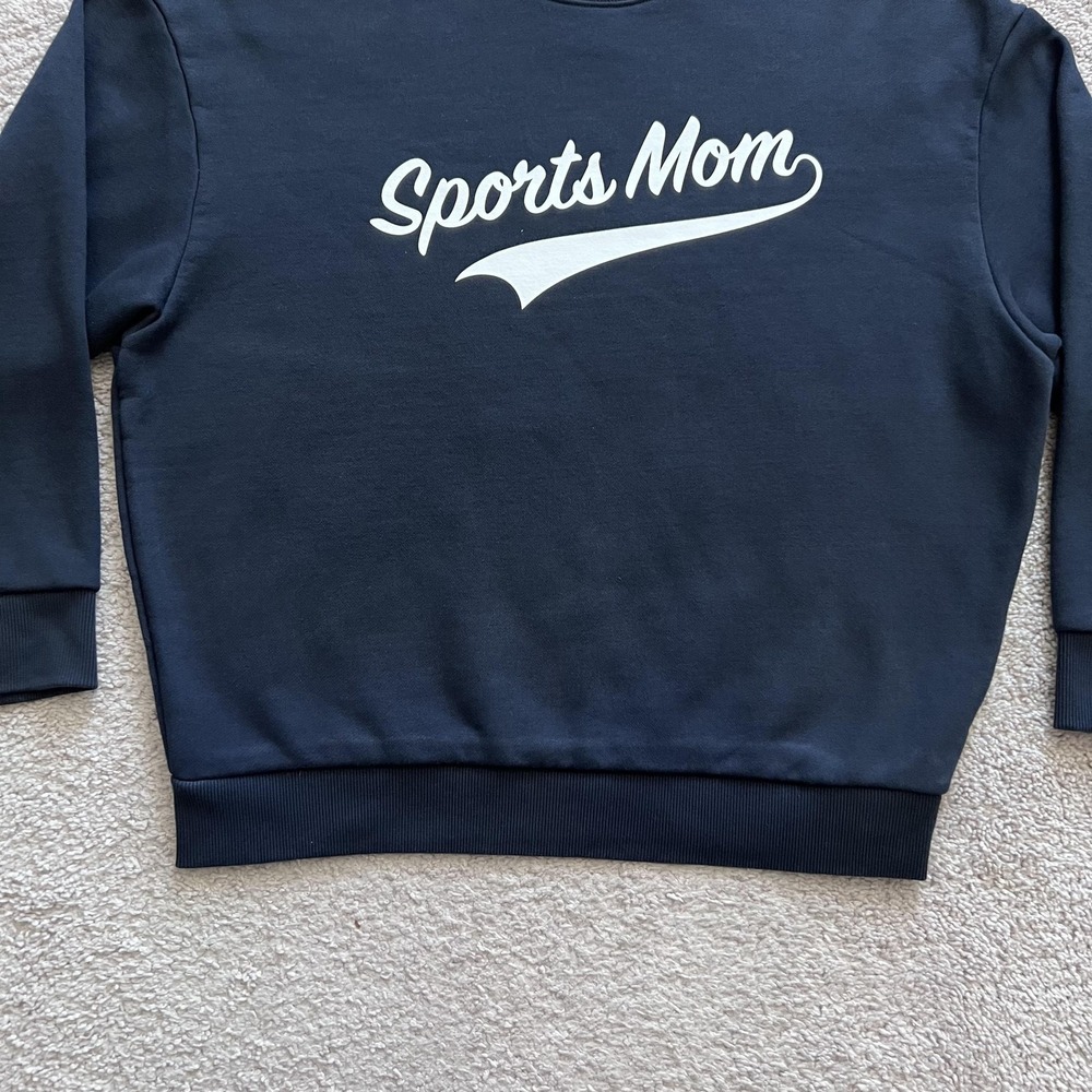Favorite Daughter Sports Mom Sweatshirt Womens M Blue Fleece Crewneck Pullover - Picture 2 of 15